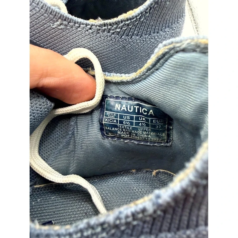 Nautica Kicia Womens 6.5 Sneaker Blue Low Top Lace Up Running Athletic Shoes‎